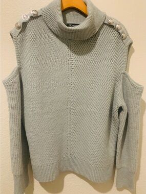 INC International Concepts Sage Cold-Shoulder Turtleneck Sweater